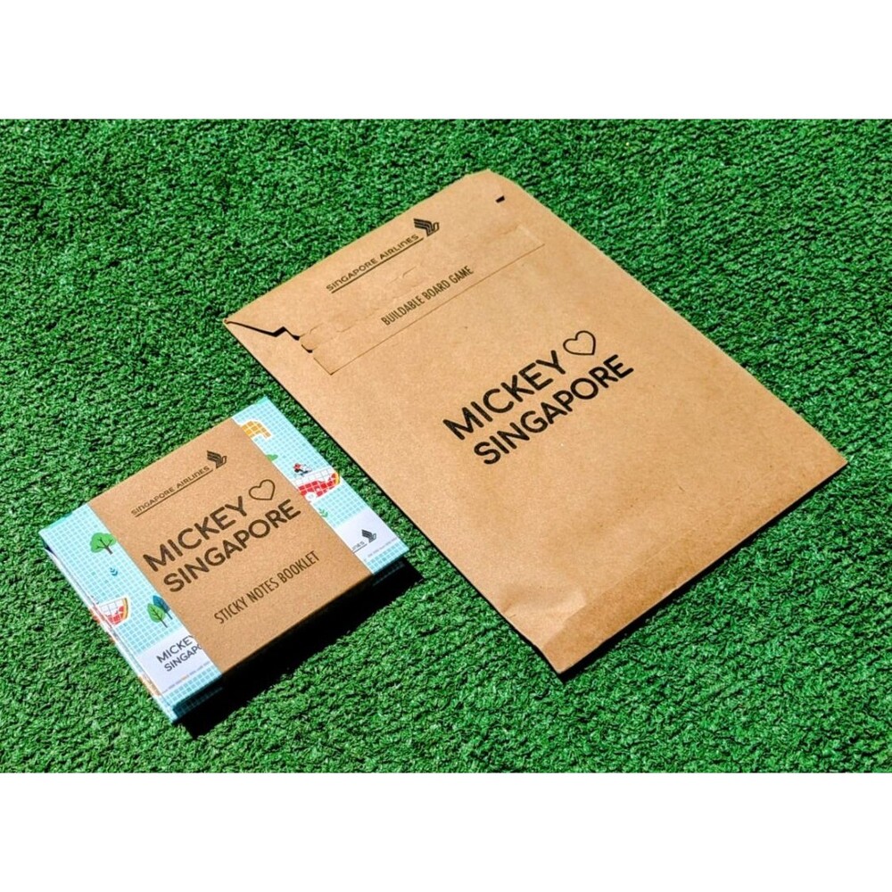 Singapore Airlines Mickey Mouse Sticky Notes Booklet+Buildable Board Game Set